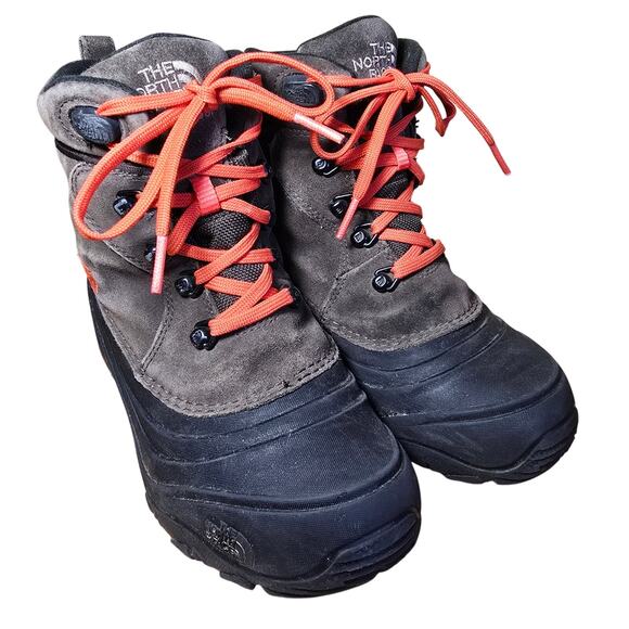 The North Face Youth Chillkat Waterproof Boots Size 2 Brown Lace Up Ankle Winter - Picture 5 of 8